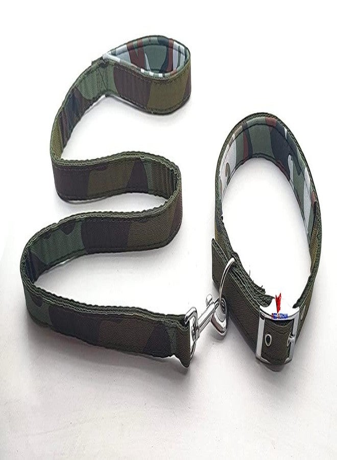 KsPups Soft Padded Army Printed Dog Leash Collar Set Nylon Foam Soft Adjustable Durable Collar and Leash 1 Inch (Suitable: Medium & Large Breed Dog - Army Print) - Image 5